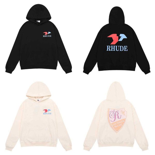 small trendy rhude letter printing high-quality weight hoodie for men and women loose fitting sweaters, Black
small trendy rhude letter printing high-quality weight hoodie for men and women loose fitting sweaters, Black