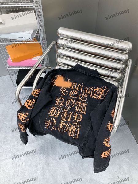 xinxinbuy men designer coat jacket denim mud destroyed letter print long sleeve women gray black khaki m-2xl, Black;brown
xinxinbuy men designer coat jacket denim mud destroyed letter print long sleeve women gray black khaki m-2xl, Black;brown