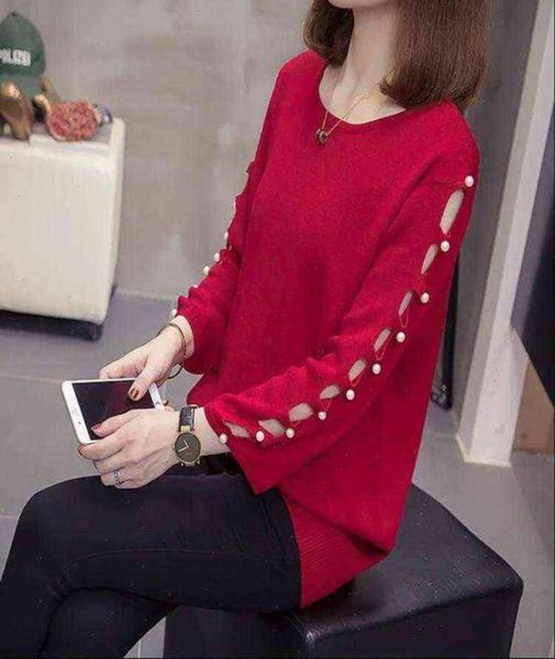 womens sweaters plus size hollow out bead knit woman autumn loose three quarter sleeve female pullovers chic jumpers oversize knit2060557, White;black
womens sweaters plus size hollow out bead knit woman autumn loose three quarter sleeve female pullovers chic jumpers oversize knit2060557, White;black