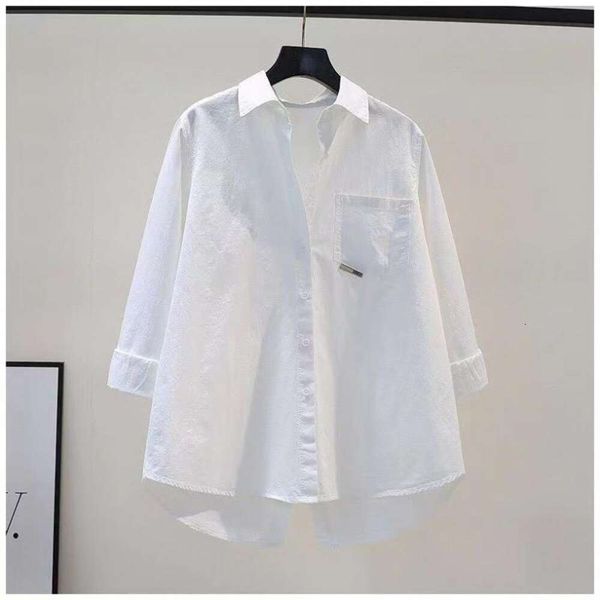 rose pink long sleeved shirt for women spring design niche back slit loose versatile top, White
rose pink long sleeved shirt for women spring design niche back slit loose versatile top, White