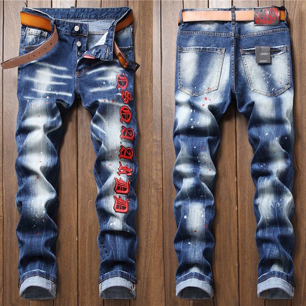 men s jeans mens slimming printed denim pants letters embroidery light luxury jeans elastic mens casual 230814, Blue
men s jeans mens slimming printed denim pants letters embroidery light luxury jeans elastic mens casual 230814, Blue