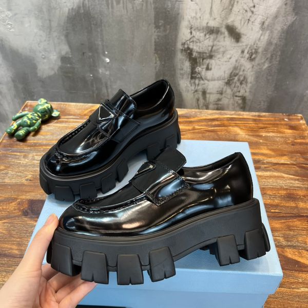 designer shoe men women casual monolith loafer triangle logo chocolate brushed leather shoes increase platform sneakers cloudbust classic pa, Black
designer shoe men women casual monolith loafer triangle logo chocolate brushed leather shoes increase platform sneakers cloudbust classic pa, Black