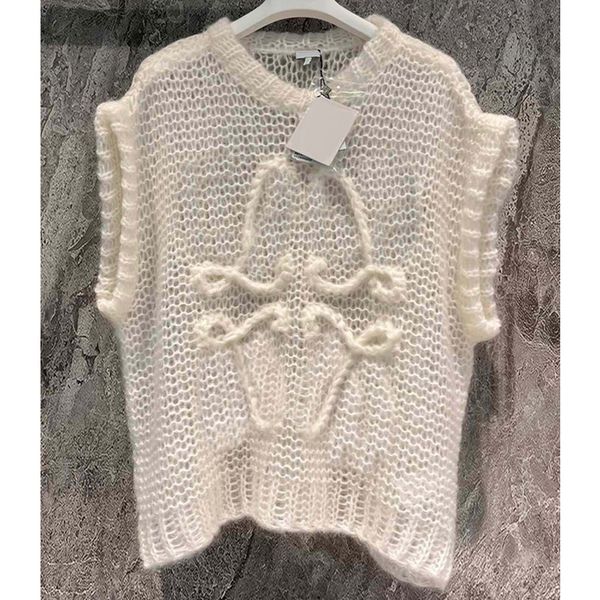8.14 fashion crew neck letter mohair wool hollow out knitted pullover women's sweater, White;black
8.14 fashion crew neck letter mohair wool hollow out knitted pullover women's sweater, White;black