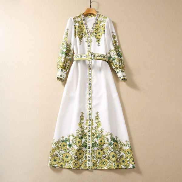european and american women's clothing 2023 autumn new beaded v-neck long sleeve flower print fashion belt cotton linen dress, Black;gray
european and american women's clothing 2023 autumn new beaded v-neck long sleeve flower print fashion belt cotton linen dress, Black;gray