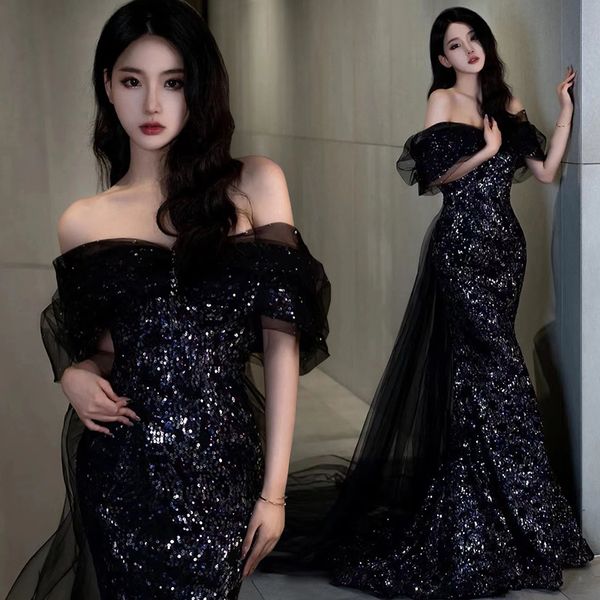 elegant black mermaid prom dresses sheer backless shiny formal evening dresses wear party gowns formal party second reception birthday engag, Black;red
elegant black mermaid prom dresses sheer backless shiny formal evening dresses wear party gowns formal party second reception birthday engag, Black;red