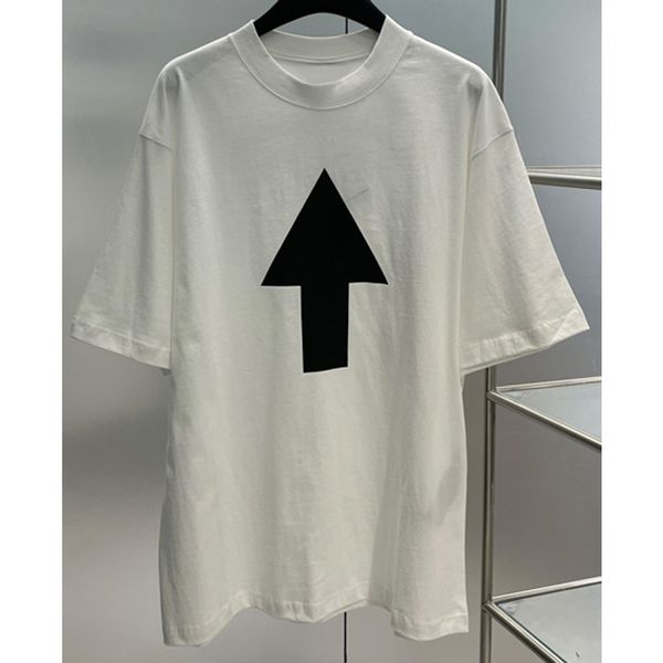 8.14 fashion arrow print short sleeve crew neck loose comfortable men's women's t-shirt, White
8.14 fashion arrow print short sleeve crew neck loose comfortable men's women's t-shirt, White