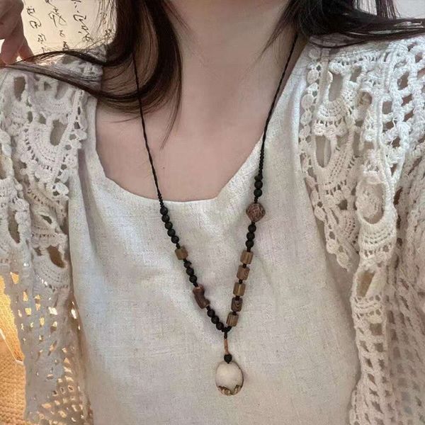designer's new chinese style withered wood in spring, long wooden bead bodhi necklace for men and women with a sense of niche design,, Silver
designer's new chinese style withered wood in spring, long wooden bead bodhi necklace for men and women with a sense of niche design,, Silver