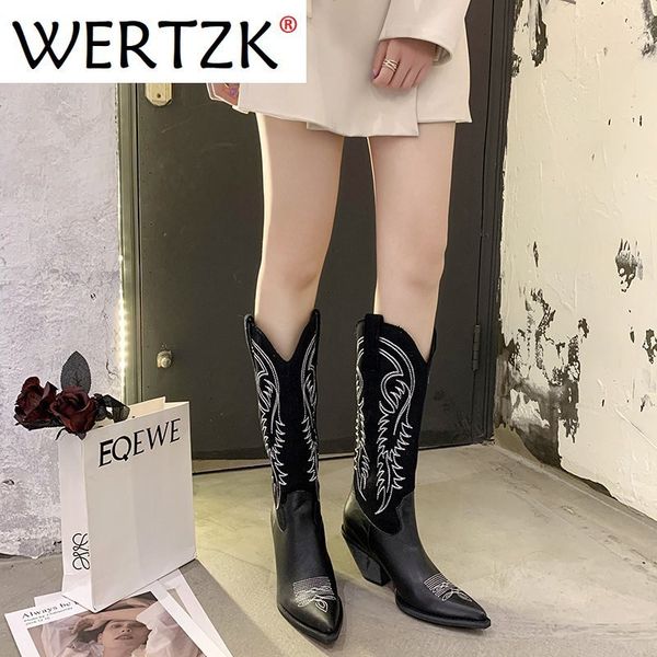 boots women cowboy boots pointed toe women's shoes embossing pu leather shoes knee-high boots chunky wedges shoes 230812, Black
boots women cowboy boots pointed toe women's shoes embossing pu leather shoes knee-high boots chunky wedges shoes 230812, Black