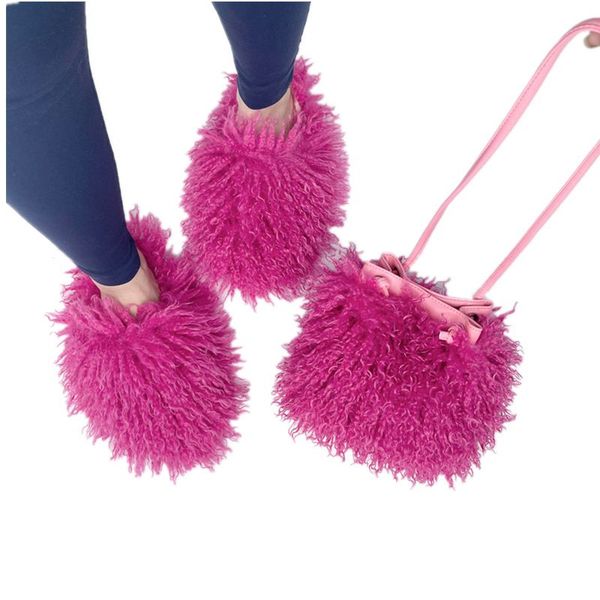 mongolian fur slides slippers with bag womens mens rose pink bule khaki yellow black white red fashion outdoor slipper
mongolian fur slides slippers with bag womens mens rose pink bule khaki yellow black white red fashion outdoor slipper