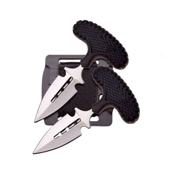 accessories tactical knife comes complete with two push knife and rigid nylon sheath mt-20-46bk, Silver