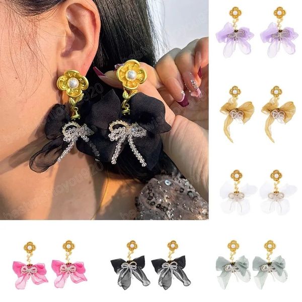 original design handmade crystal bow earrings korean fashion temperament sense earrings female bohemian statement drop earrings, Silver
original design handmade crystal bow earrings korean fashion temperament sense earrings female bohemian statement drop earrings, Silver
