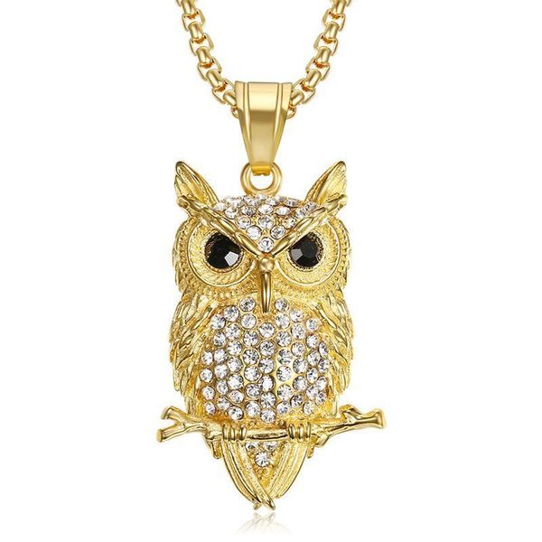 pendant necklaces hip hop iced out owl pendant necklace for women gold color stainless steel animal bling aaa cz necklace women's jewel, Silver
pendant necklaces hip hop iced out owl pendant necklace for women gold color stainless steel animal bling aaa cz necklace women's jewel, Silver