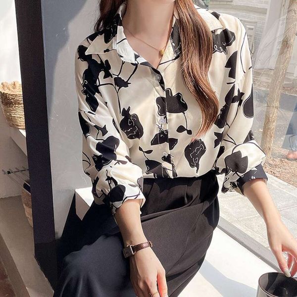 spring and autumn blouses french retro fashion loose lazy temperament rose print long sleeved shirt for women, White
spring and autumn blouses french retro fashion loose lazy temperament rose print long sleeved shirt for women, White