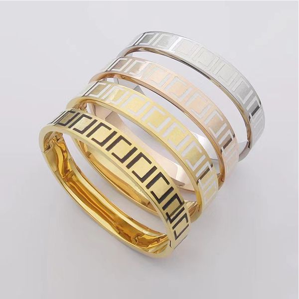 classic fashion f bracelet brand couple black and white oil dropping women's cuff bracelet 316l titanium steel designer bracelet for me
classic fashion f bracelet brand couple black and white oil dropping women's cuff bracelet 316l titanium steel designer bracelet for me
