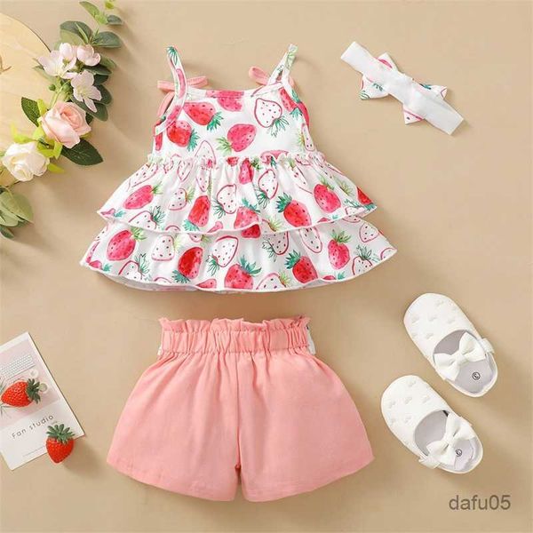 clothing sets 2023-02-10 lioraitiin 0-24m baby girls 3pcs clothing spaghetti straps strawberry/leaves/flower print camisole shorts hairband, White
clothing sets 2023-02-10 lioraitiin 0-24m baby girls 3pcs clothing spaghetti straps strawberry/leaves/flower print camisole shorts hairband, White