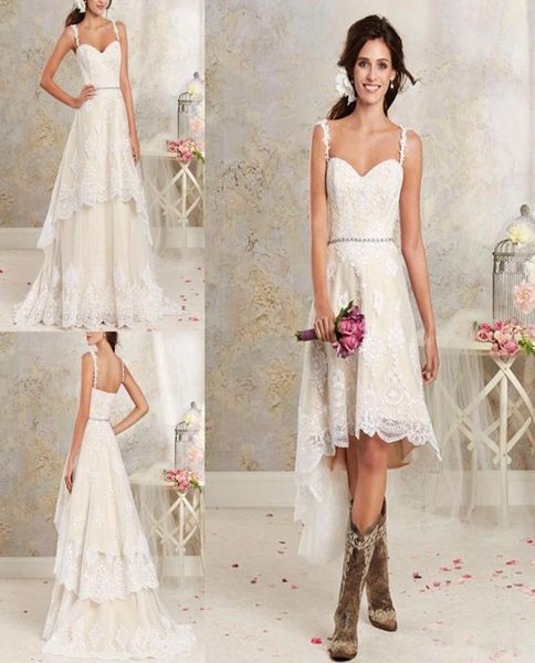 removable skirt lace a line wedding dresses spaghetti straps applique high low country summer beach wedding bridal gowns ba18557092171, White
removable skirt lace a line wedding dresses spaghetti straps applique high low country summer beach wedding bridal gowns ba18557092171, White