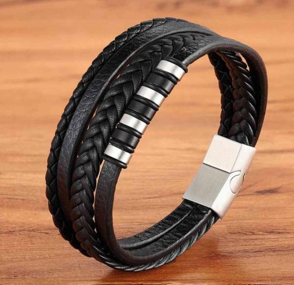 classic multilayer luxury style stainless steel men039s leather bracelet handwoven customizable diy quality drop 4635884, Black
classic multilayer luxury style stainless steel men039s leather bracelet handwoven customizable diy quality drop 4635884, Black