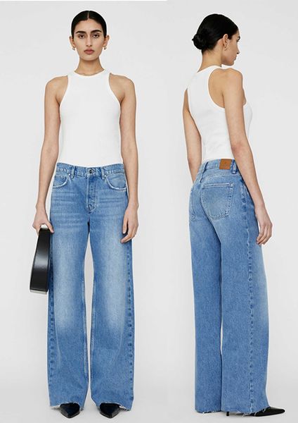 anines bing women designer purple jeans ab classic cotton model mid waist buckle medium zipper elastic micro horn fashion cropped straight j, Blue
anines bing women designer purple jeans ab classic cotton model mid waist buckle medium zipper elastic micro horn fashion cropped straight j, Blue