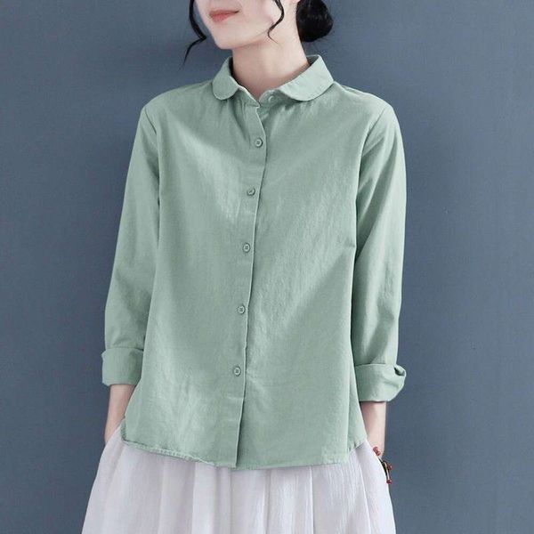 shirt womens spring and autumn loose large size clothing middle aged mothers long sleeved casual cotton, White
shirt womens spring and autumn loose large size clothing middle aged mothers long sleeved casual cotton, White