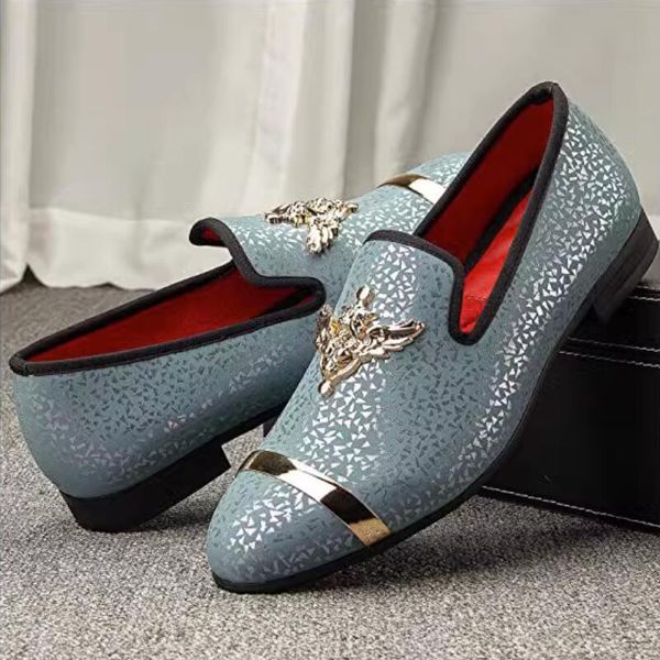 2023 new men's velvet loafers dress shoes metallic embellished party luxury loafers 39-47 a27, Black
2023 new men's velvet loafers dress shoes metallic embellished party luxury loafers 39-47 a27, Black
