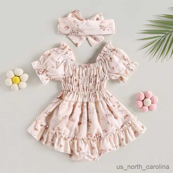 girl's dresses summer baby girls jumpsuit set puff sleeve pleated flower print a-line romper dress with bowknot headband r230815, Red;yellow
girl's dresses summer baby girls jumpsuit set puff sleeve pleated flower print a-line romper dress with bowknot headband r230815, Red;yellow