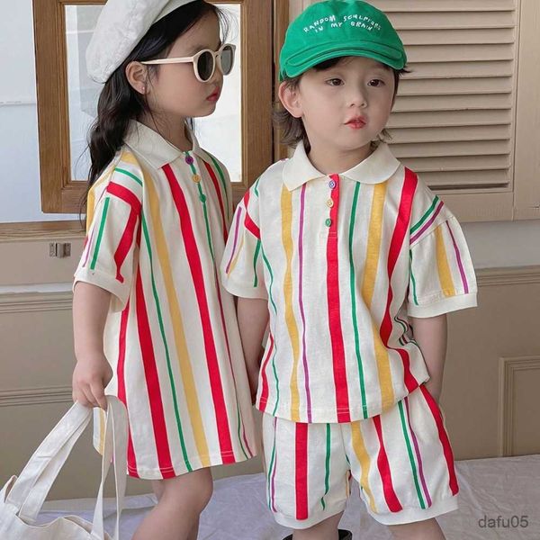 clothing sets children summer fashion striped brother and sister costumes turn-down collar t-shirt+ loose shorts set girl's shirt dress, White
clothing sets children summer fashion striped brother and sister costumes turn-down collar t-shirt+ loose shorts set girl's shirt dress, White