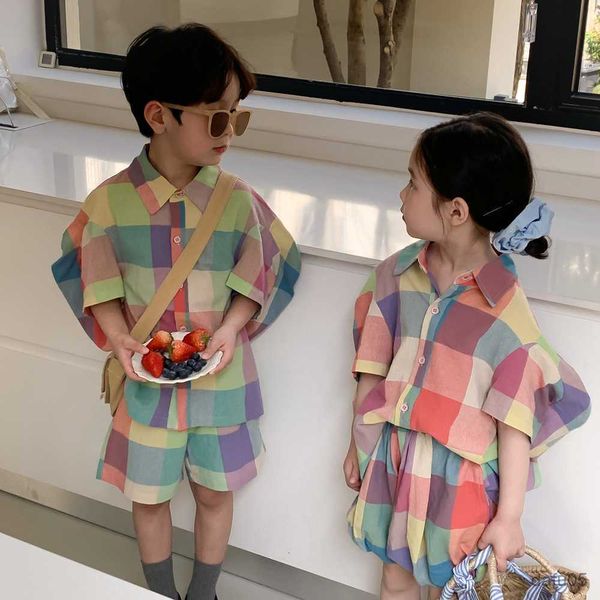 clothing sets summer siblings colorful plaid clothes sets boys short sleeve shirt and shorts girls shirt and pantskirt kids outfits r230815, White
clothing sets summer siblings colorful plaid clothes sets boys short sleeve shirt and shorts girls shirt and pantskirt kids outfits r230815, White