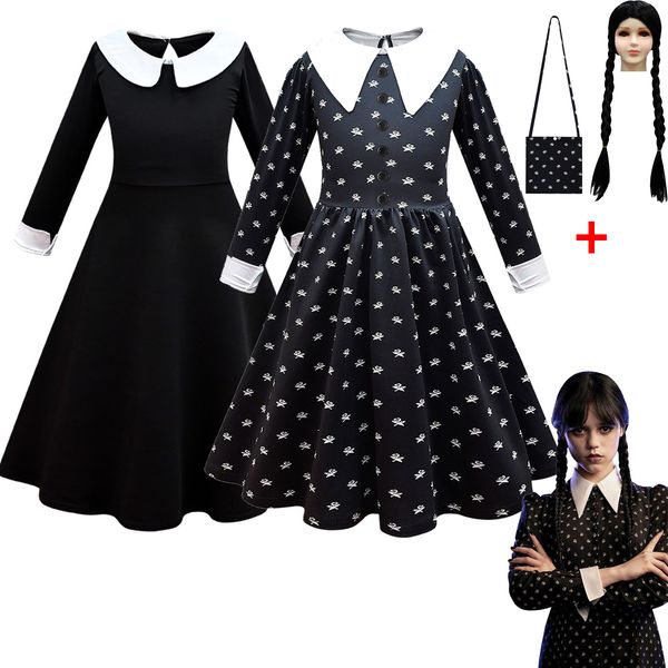 girl's dresses kids wednesday addams family cosplay dress costume addams wig girls vintage gothic outfits halloween role play clothing, Red;yellow
girl's dresses kids wednesday addams family cosplay dress costume addams wig girls vintage gothic outfits halloween role play clothing, Red;yellow