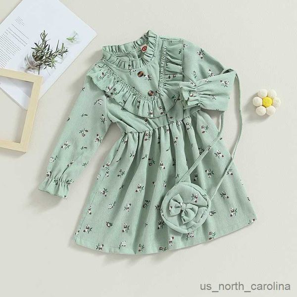 girl's dresses kids girls fall clothing outfit casual long sleeve flower print a-line dress with round shoulder bag 2-piece outfit r230, Red;yellow
girl's dresses kids girls fall clothing outfit casual long sleeve flower print a-line dress with round shoulder bag 2-piece outfit r230, Red;yellow