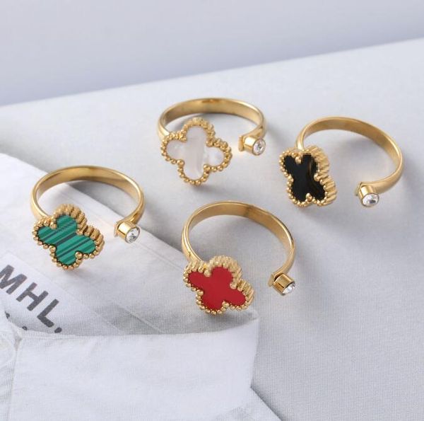 classic 4 four leaf clover ring diamond ring gold wedding open rings brand jewelry ring valentines mothers day gift, Silver
classic 4 four leaf clover ring diamond ring gold wedding open rings brand jewelry ring valentines mothers day gift, Silver