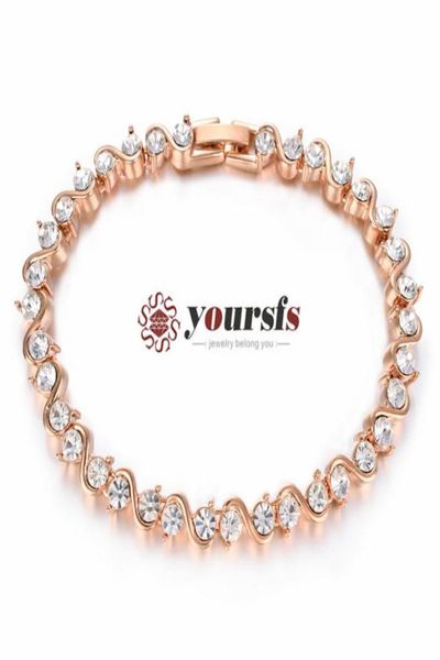 yoursfs 6 pcsset silver wave zircon bracelet fashion jewelry 18k gold plated woman anniversary birthday gift4941391, Golden;silver