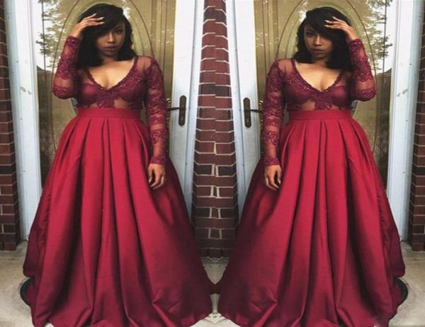burgundy lace see through prom dresses 2017 v neck sheer long sleeves satin a line evening gowns black girl cocktail party dress8233727
burgundy lace see through prom dresses 2017 v neck sheer long sleeves satin a line evening gowns black girl cocktail party dress8233727