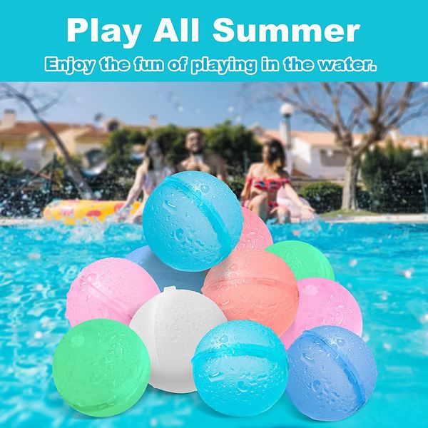 water balloons reusable quick fill self sealing silicone water ball for kids with mesh bag, summer fun water toys for outdoor activities, su
water balloons reusable quick fill self sealing silicone water ball for kids with mesh bag, summer fun water toys for outdoor activities, su