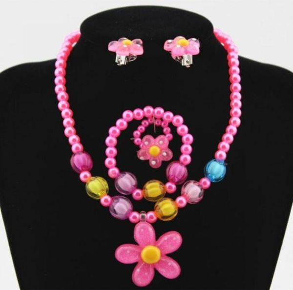 4pcs kids baby girl039s imitation pearls beaded sun flower necklace bracelet rings earrings jewelry set children party gift91611618781011, Red;brown
4pcs kids baby girl039s imitation pearls beaded sun flower necklace bracelet rings earrings jewelry set children party gift91611618781011, Red;brown
