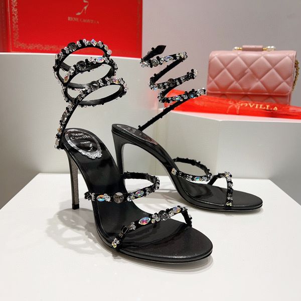 rene caovilla rhinestones crystal wraparound sandals slides slippers stiletto heels shoes women's luxury designer leather outsole eveni, Black
rene caovilla rhinestones crystal wraparound sandals slides slippers stiletto heels shoes women's luxury designer leather outsole eveni, Black