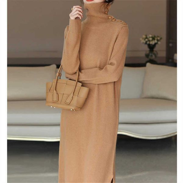 high collar french long style gentle sweater 2023 autumn/winter versatile knitted bottom dress1, Black;gray
high collar french long style gentle sweater 2023 autumn/winter versatile knitted bottom dress1, Black;gray