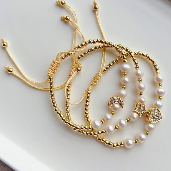 charm bracelets 5pcs natural freshwater pearl bracelets jewelry zircon heart moon charm bracelet for women fashion jewelry gold color beads, Golden;silver
charm bracelets 5pcs natural freshwater pearl bracelets jewelry zircon heart moon charm bracelet for women fashion jewelry gold color beads, Golden;silver