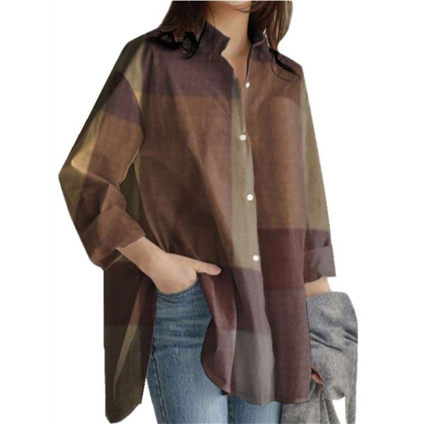 fashion womens loose casual blouses patchwork long sleeved plaid irregular shirt autumn and winter, White
fashion womens loose casual blouses patchwork long sleeved plaid irregular shirt autumn and winter, White