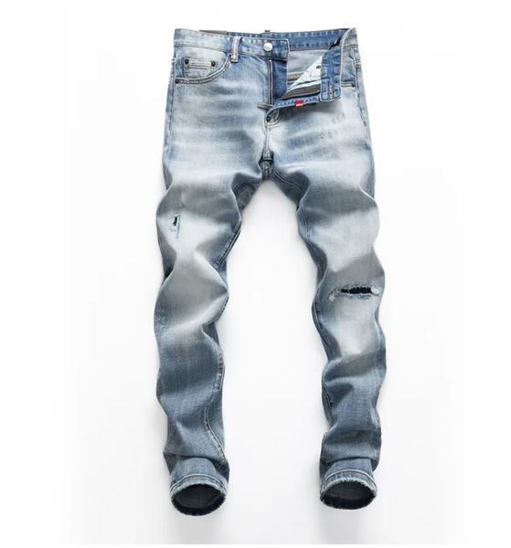 men badge rips stretch black jeans men's fashion slim fit washed motocycle denim pants panelled hip hop trousers 08, Blue
men badge rips stretch black jeans men's fashion slim fit washed motocycle denim pants panelled hip hop trousers 08, Blue