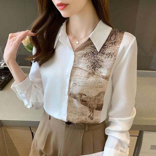 title acetic acid satin fashionable shirt for women autumn style white all matching printed
title acetic acid satin fashionable shirt for women autumn style white all matching printed
