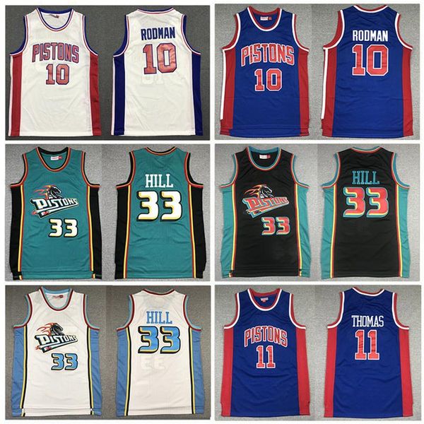 33 grant hill 11 isiah thomas retro basketball jerseys 10 dennis rodman piston mitchell ness jersey stitched hardwood vintage classics mesh, Black;red 
33 grant hill 11 isiah thomas retro basketball jerseys 10 dennis rodman piston mitchell ness jersey stitched hardwood vintage classics mesh, Black;red
