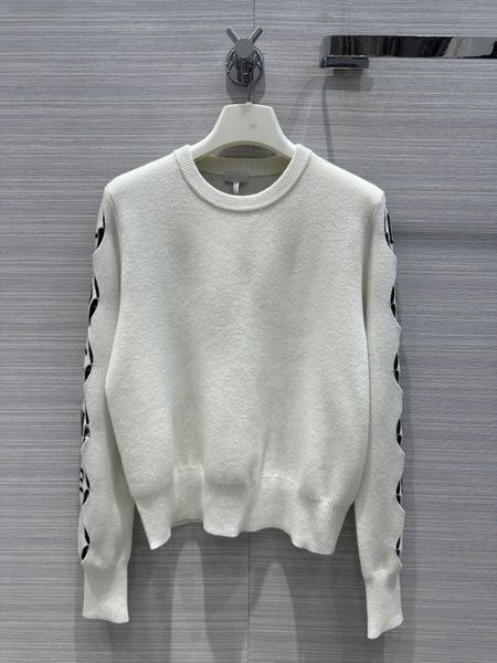 2023 new autumn winter milan runway sweaters o neck long sleeve high end jacquard pullover women's designer 0815-6, White;black
2023 new autumn winter milan runway sweaters o neck long sleeve high end jacquard pullover women's designer 0815-6, White;black