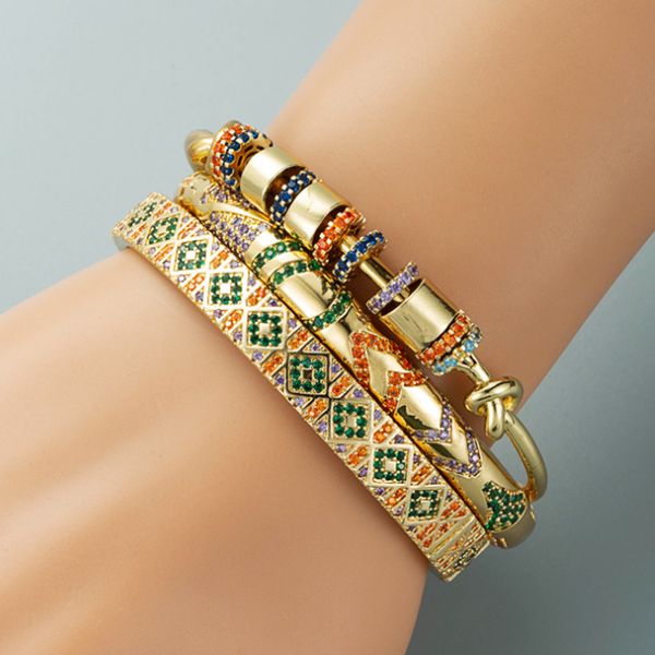 bangle zlxgirl classic three mixed design colorful aaa mirco paved zirconia african beads gold bracelet bangle fashion women bangle 230814, Black
bangle zlxgirl classic three mixed design colorful aaa mirco paved zirconia african beads gold bracelet bangle fashion women bangle 230814, Black