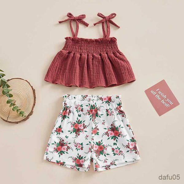 clothing sets toddler girls clothes sets solid color tie-up spaghetti strap sleeveless swing tank and flower print shorts 2pcs r230815, White
clothing sets toddler girls clothes sets solid color tie-up spaghetti strap sleeveless swing tank and flower print shorts 2pcs r230815, White