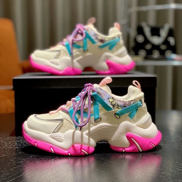dress shoe chunky sneakers breathable mesh mixed colors tennis sneaker platform sports trend cool female 230814, Black
dress shoe chunky sneakers breathable mesh mixed colors tennis sneaker platform sports trend cool female 230814, Black