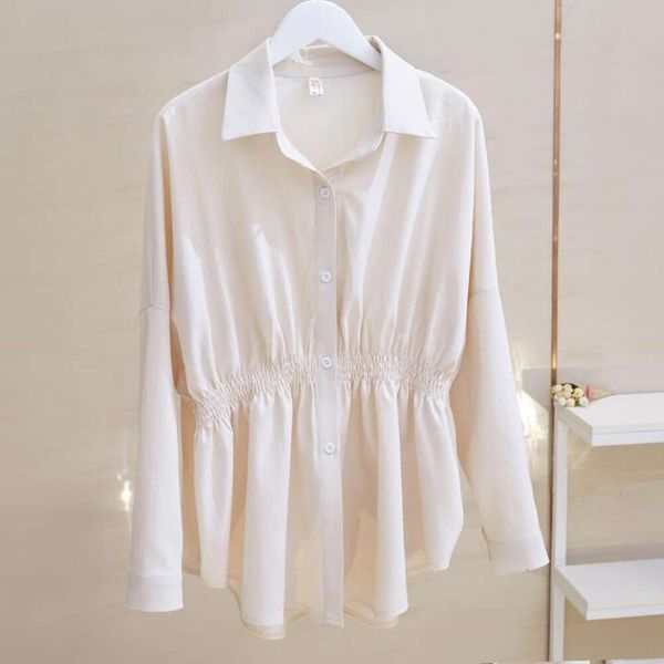 apricot long sleeved shirt womens clothing spring and autumn style design sense niche french gentle waist clothes, White
apricot long sleeved shirt womens clothing spring and autumn style design sense niche french gentle waist clothes, White