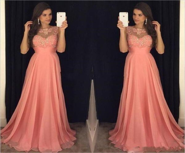 plus size coral pink a line bridesmaid dresses chiffon jewel neck lace appliques beaded floor length maid of honor bridal party go7911032, White;pink
plus size coral pink a line bridesmaid dresses chiffon jewel neck lace appliques beaded floor length maid of honor bridal party go7911032, White;pink