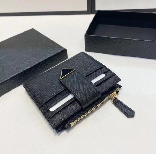 card holder short wallet woman mens designer wallets coin purses zipper pouch genuine cowhide leather mini clutch bags triangle saffiano lea, Red;black
card holder short wallet woman mens designer wallets coin purses zipper pouch genuine cowhide leather mini clutch bags triangle saffiano lea, Red;black