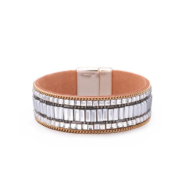 autumn new vintage women's bracelet pu leather fashion versatile inlaid glass diamond magnetic buckle bracelet handwear wholesale, Black
autumn new vintage women's bracelet pu leather fashion versatile inlaid glass diamond magnetic buckle bracelet handwear wholesale, Black