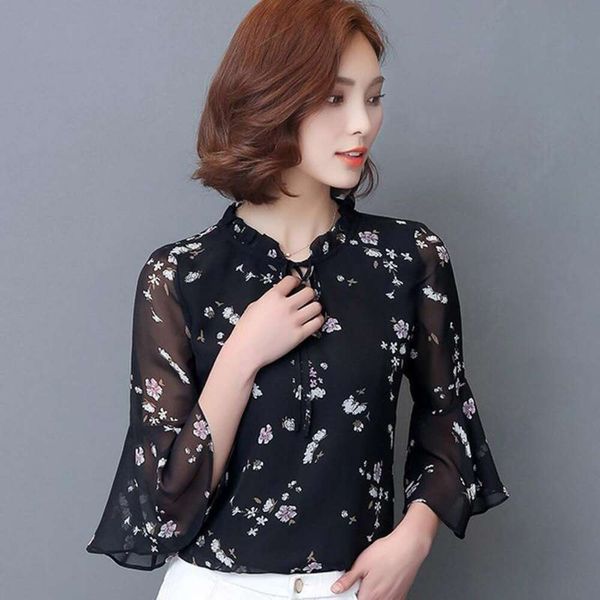 chiffon blouse womens shirts long sleeve spring and summer l size fat mm loose shirt floral bottom, White
chiffon blouse womens shirts long sleeve spring and summer l size fat mm loose shirt floral bottom, White